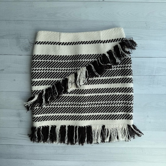 W by Worth Dresses & Skirts - W by Worth Striped Woven Black and White Fringe Skirt X0